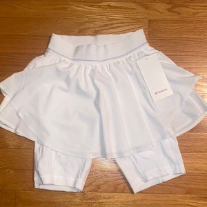 Lululemon Court Rival Extended Liner White Tennis Skirt NWT!